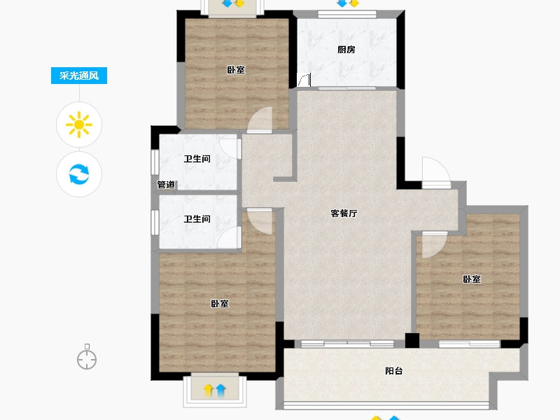 江苏省-镇江市-嘉源·首府-99.82-户型库-采光通风