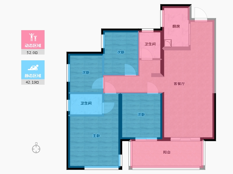 广西壮族自治区-南宁市-万科金域中央-83.72-户型库-动静分区