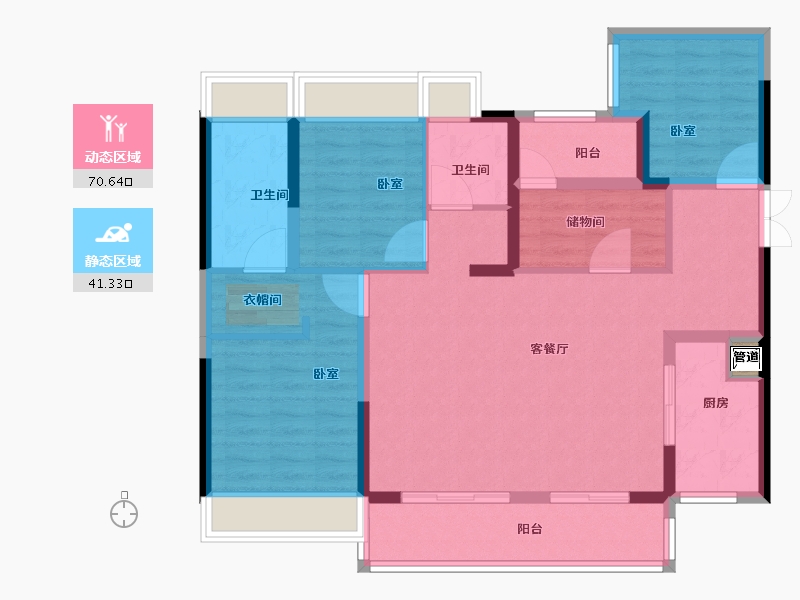 广东省-佛山市-朝安金茂悦-100.00-户型库-动静分区