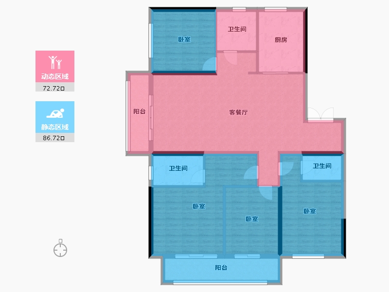 河南省-郑州市-名门紫园-144.91-户型库-动静分区