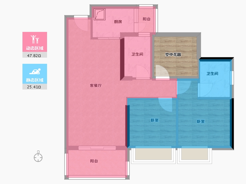 广东省-佛山市-万冠广场-71.00-户型库-动静分区