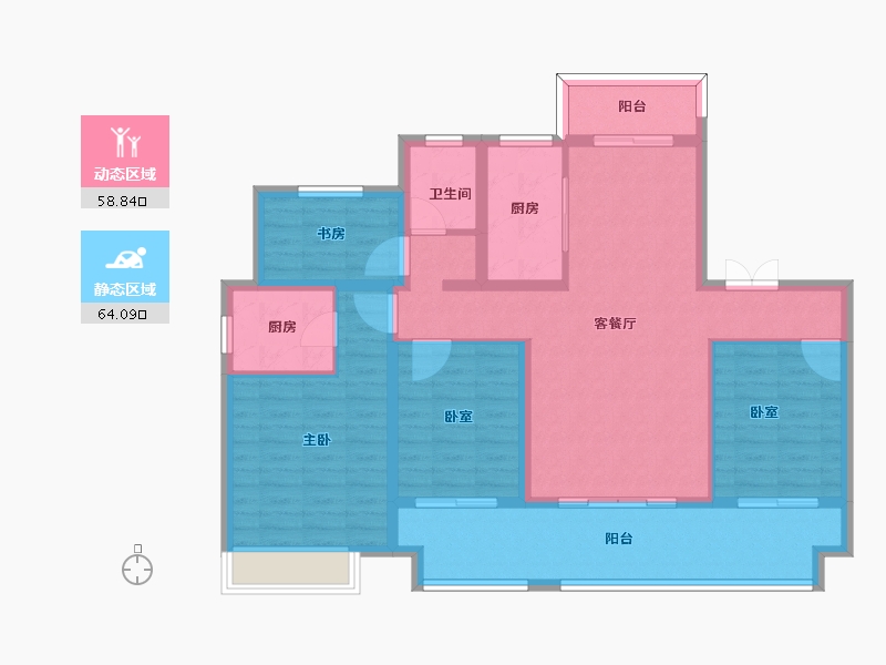 安徽省-六安市-时代悦府-110.11-户型库-动静分区