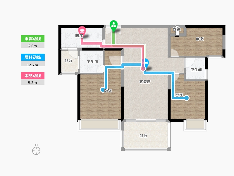 广东省-佛山市-合生君景湾-106.00-户型库-动静线