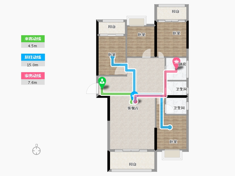 广东省-汕头市-清华城东区-124.07-户型库-动静线