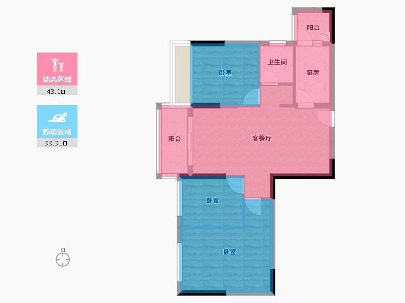 广东省-广州市-碧桂园泊岸-68.01-户型库-动静分区