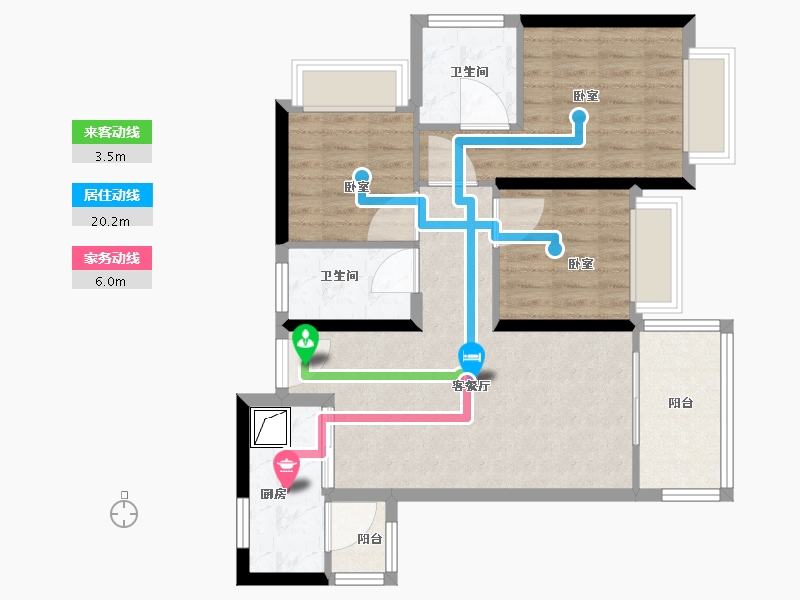 广东省-佛山市-恒大金名都-75.01-户型库-动静线