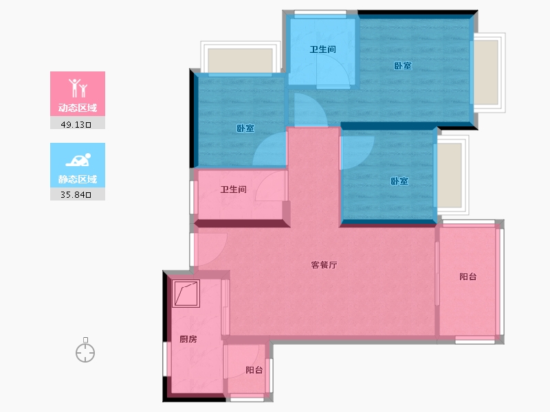 广东省-佛山市-恒大金名都-75.01-户型库-动静分区