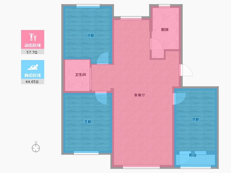 吉林省-长春市-万晟新阳光-92.06-户型库-动静分区