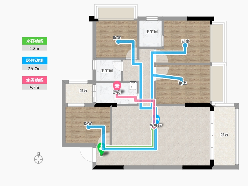 广东省-梅州市-锦绣雅苑-86.00-户型库-动静线