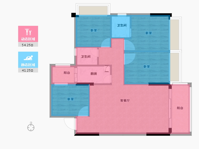 广东省-梅州市-锦绣雅苑-86.00-户型库-动静分区