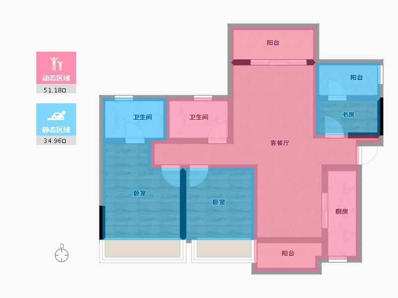 广东省-湛江市-奥园悦时代-73.91-户型库-动静分区