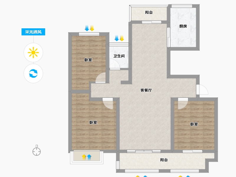 河南省-周口市-太康建业城-96.00-户型库-采光通风