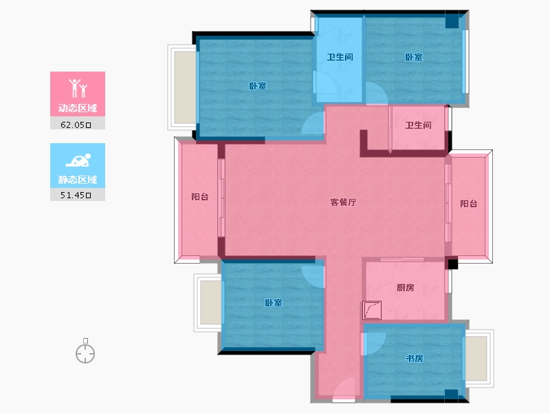 广东省-惠州市-碧桂园龙熹山-101.15-户型库-动静分区