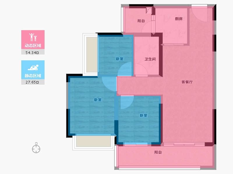 广东省-湛江市-敏捷珑玥台-73.00-户型库-动静分区