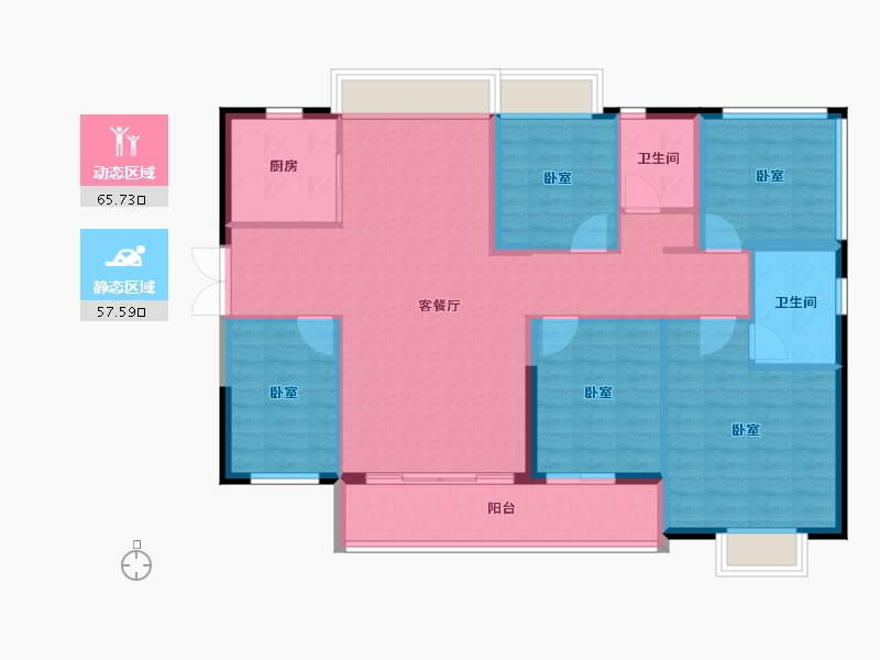 广东省-佛山市-保利碧桂园悦公馆-111.71-户型库-动静分区