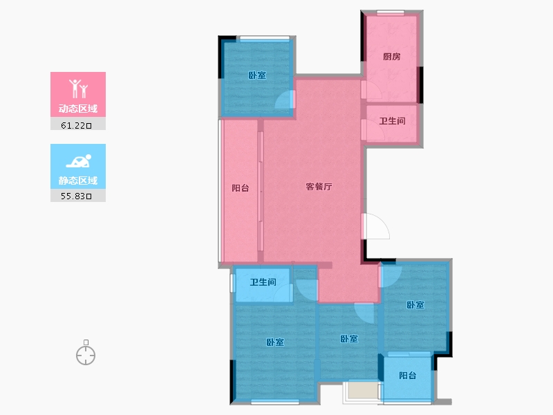 湖南省-怀化市-滨江国际城-105.25-户型库-动静分区