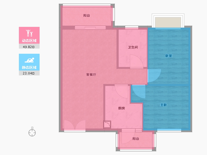 广东省-广州市-时代天韵-65.80-户型库-动静分区