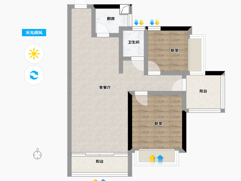 湖南省-郴州市-上品书苑-63.58-户型库-采光通风