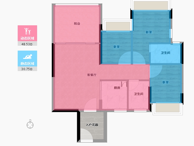 广东省-江门市-御凯名都-76.00-户型库-动静分区