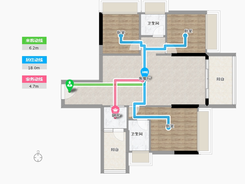 广东省-湛江市-银地上悦城Ⅰ期·朗晴园-83.85-户型库-动静线