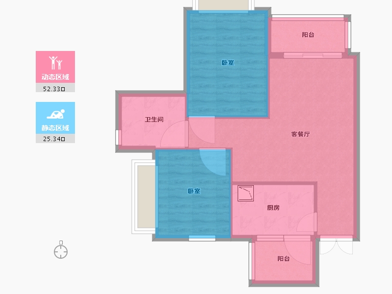 广东省-广州市-时代天韵-70.01-户型库-动静分区