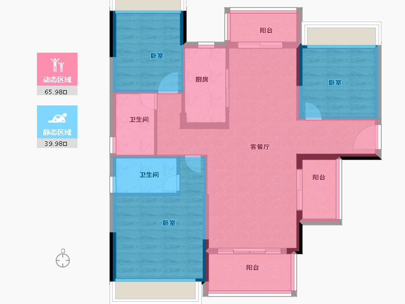 广东省-湛江市-敏捷珑玥台-95.13-户型库-动静分区