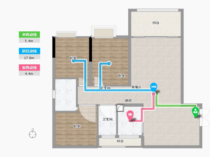 湖南省-郴州市-德润龙庭-113.01-户型库-动静线