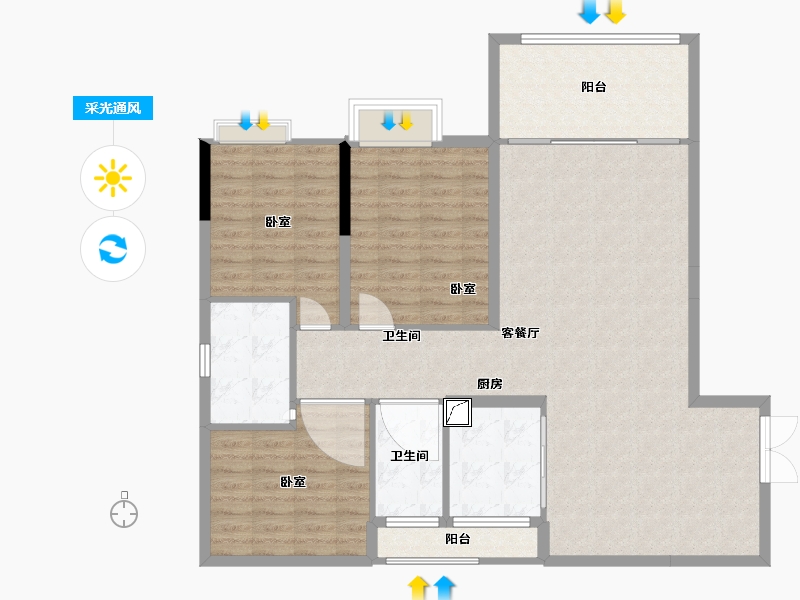 湖南省-郴州市-德润龙庭-113.01-户型库-采光通风