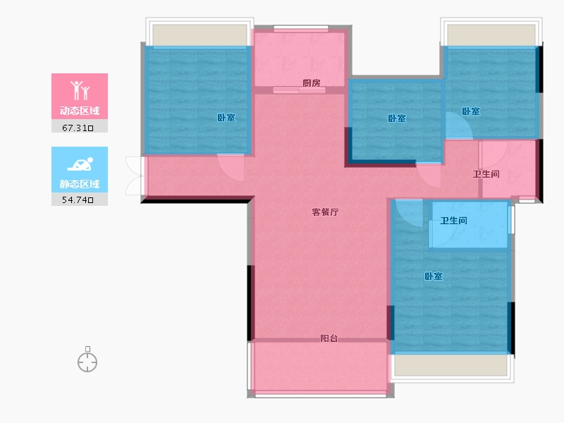 湖南省-郴州市-东方锦绣庄园-110.01-户型库-动静分区