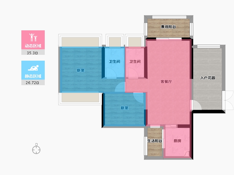 广东省-湛江市-华双济海花园-74.20-户型库-动静分区