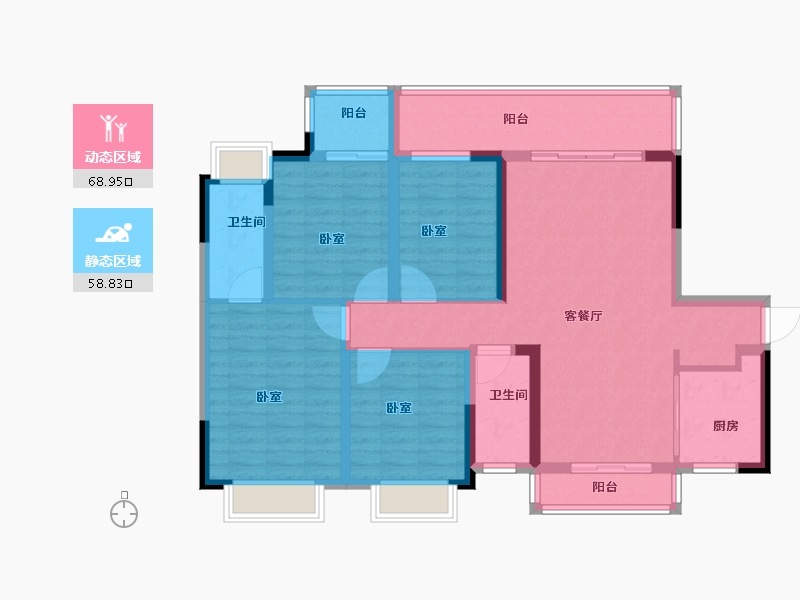 广东省-佛山市-金地海逸悦江-114.00-户型库-动静分区