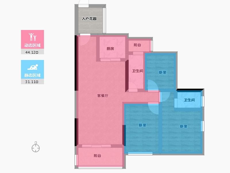 广东省-湛江市-樟树湾金樟水岸-68.63-户型库-动静分区