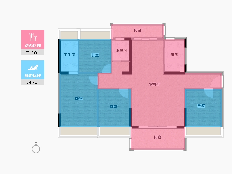 广东省-广州市-碧桂园翡翠山-114.00-户型库-动静分区