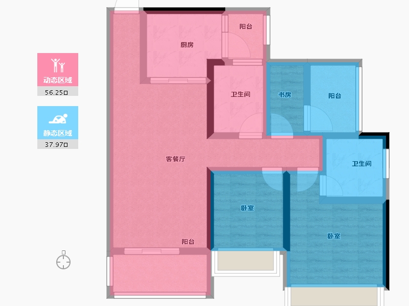 广东省-湛江市-奥园悦时代-82.00-户型库-动静分区