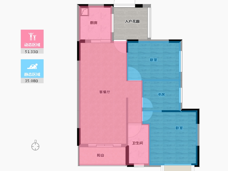 湖北省-咸宁市-平安滨江苑-85.45-户型库-动静分区