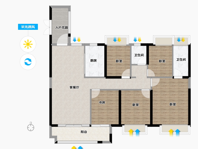 广东省-佛山市-保利碧桂园悦公馆-136.00-户型库-采光通风