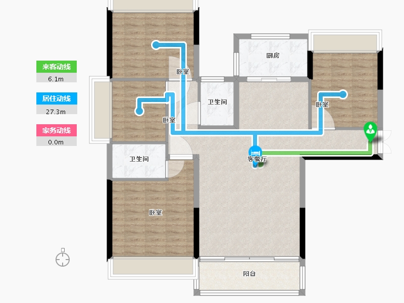 湖南省-郴州市-东方锦绣庄园-111.01-户型库-动静线