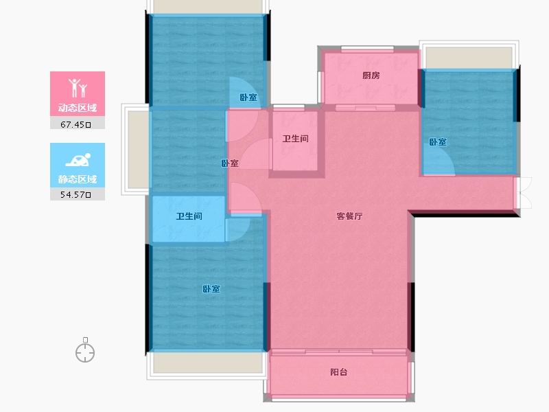 湖南省-郴州市-东方锦绣庄园-111.01-户型库-动静分区