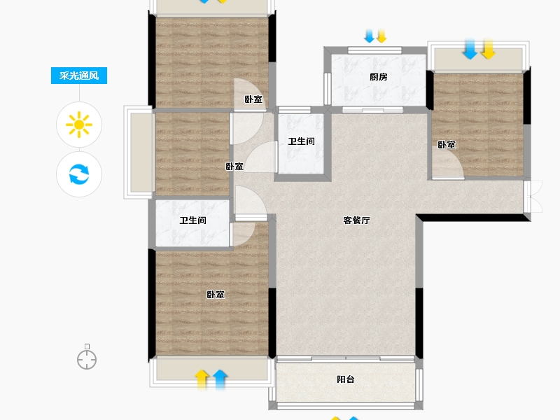 湖南省-郴州市-东方锦绣庄园-111.01-户型库-采光通风