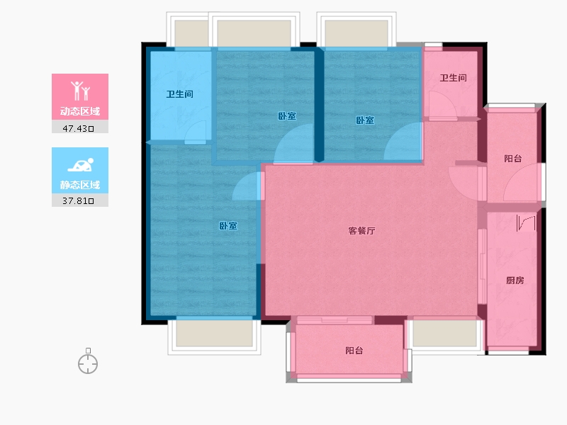 广东省-佛山市-三水时代云图-76.19-户型库-动静分区