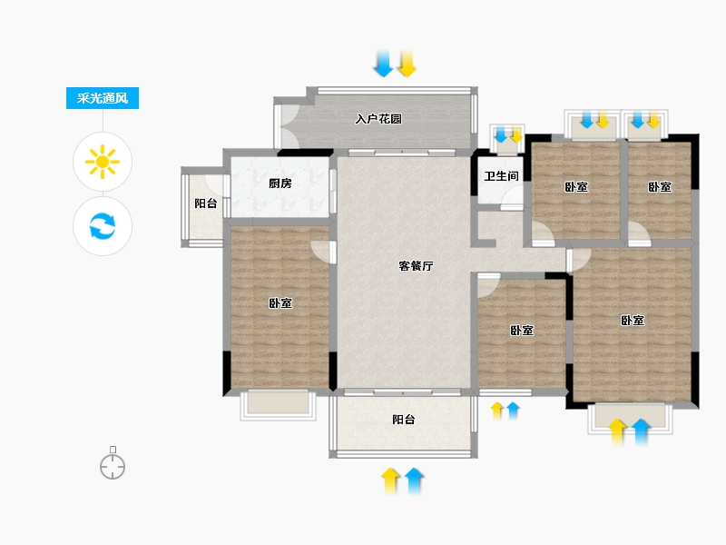 广东省-广州市-南沙星河丹堤-144.98-户型库-采光通风