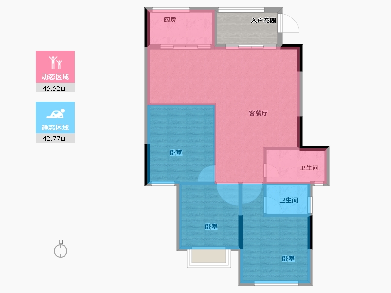 广东省-汕头市-国瑞四季园-90.59-户型库-动静分区