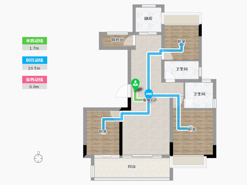 湖南省-怀化市-滨江国际城-94.90-户型库-动静线