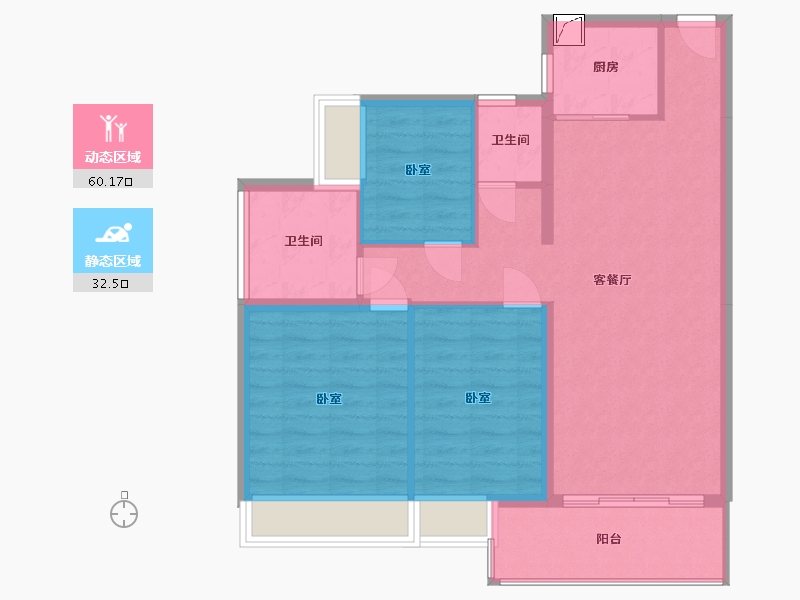 湖南省-郴州市-上品书苑-83.51-户型库-动静分区