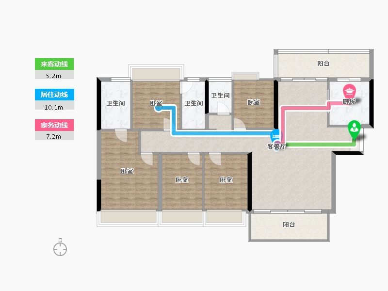 湖南省-郴州市-东方锦绣庄园-143.76-户型库-动静线