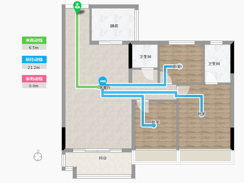 湖南省-郴州市-东方锦绣庄园-95.00-户型库-动静线