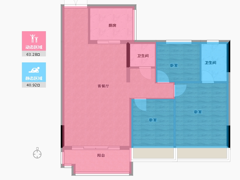 湖南省-郴州市-东方锦绣庄园-95.00-户型库-动静分区