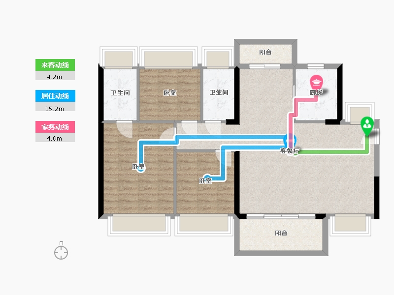 广东省-惠州市-中洲河谷花园-94.54-户型库-动静线