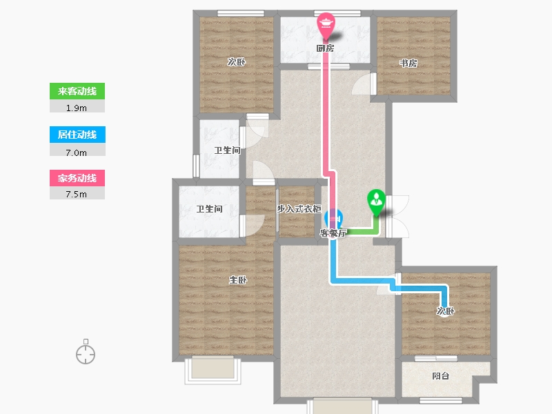 山东省-潍坊市-紫玉兰亭-118.40-户型库-动静线