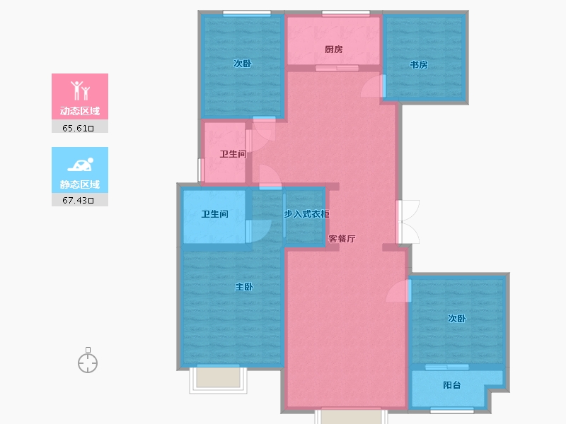 山东省-潍坊市-紫玉兰亭-118.40-户型库-动静分区